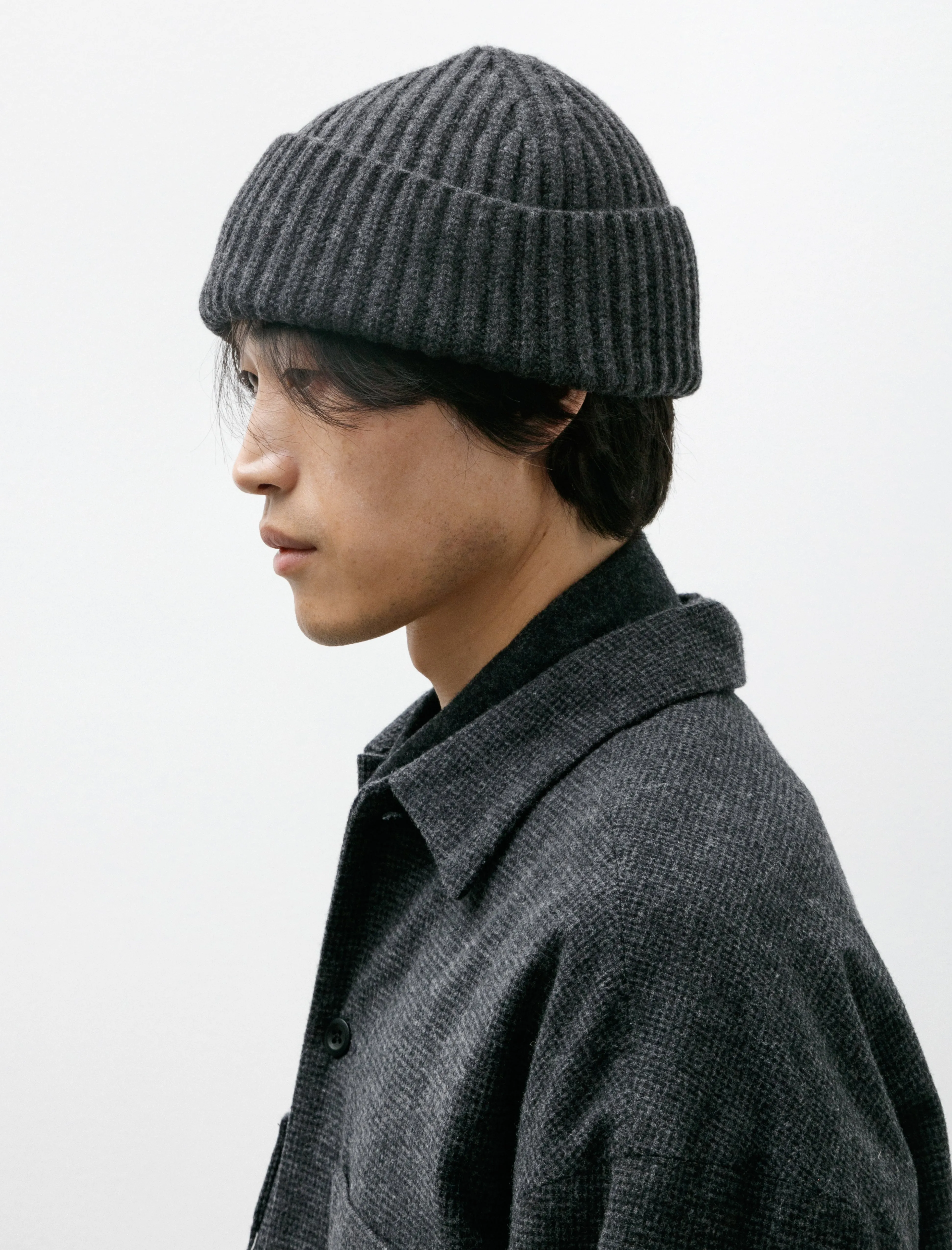 Knit Hat Cashmere Lambswool Charcoal