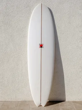 Kris Hall | 6’9” Swallow Egg Twin Fin Clear Surfboard (USED)