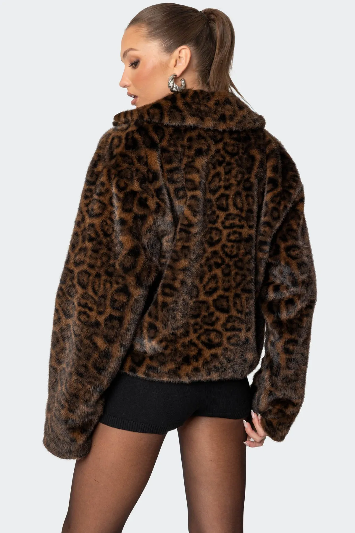 Lady Leopard Faux Fur Jacket