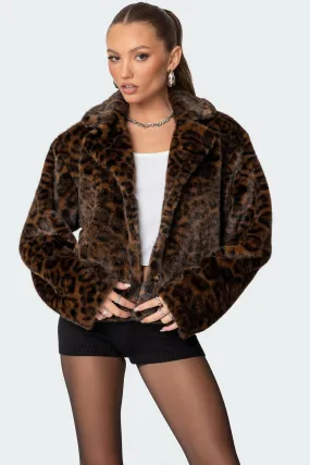 Lady Leopard Faux Fur Jacket