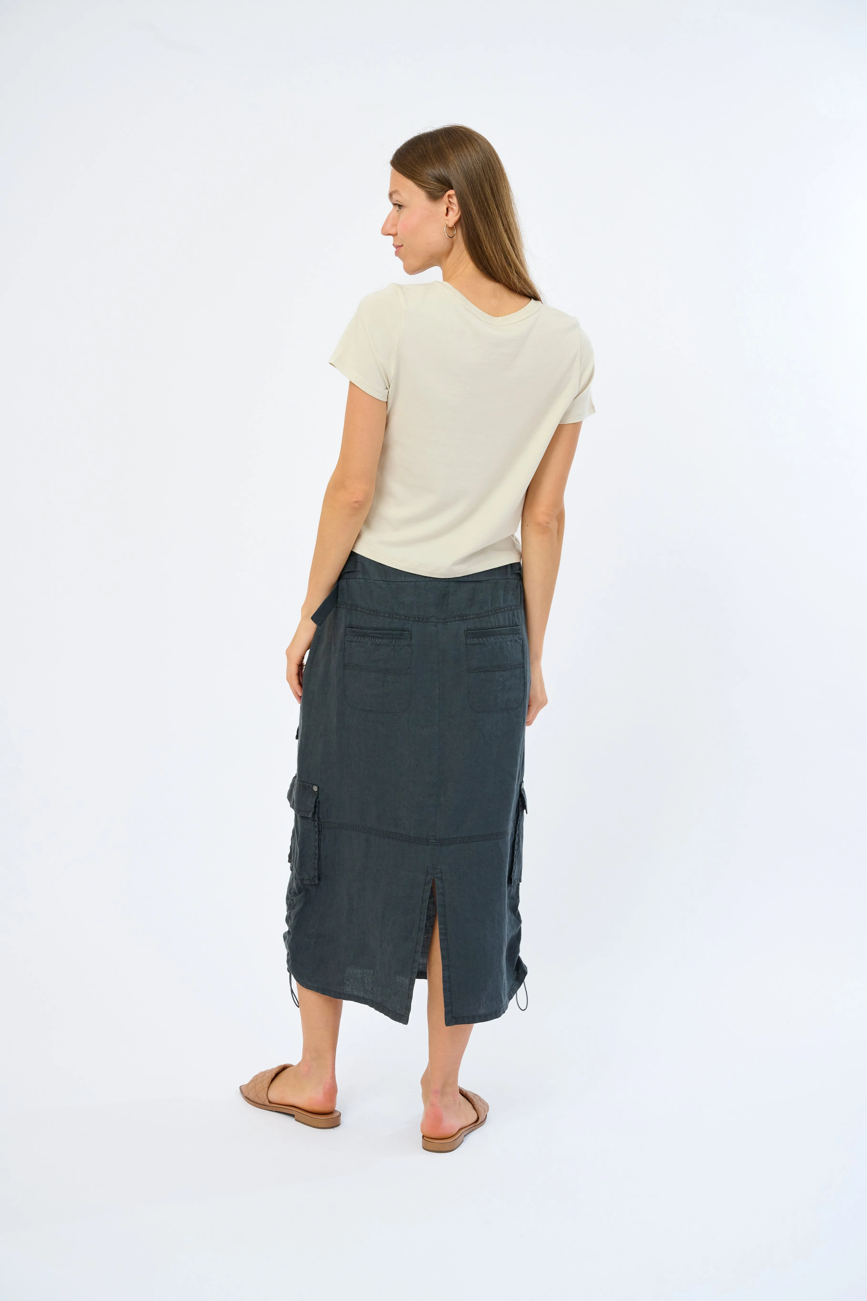 Lilo Midi Linen Skirt