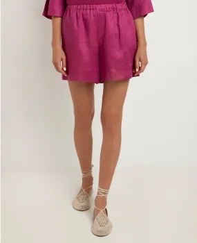 LINEN SHORTS "ELINA" - MAGENTA