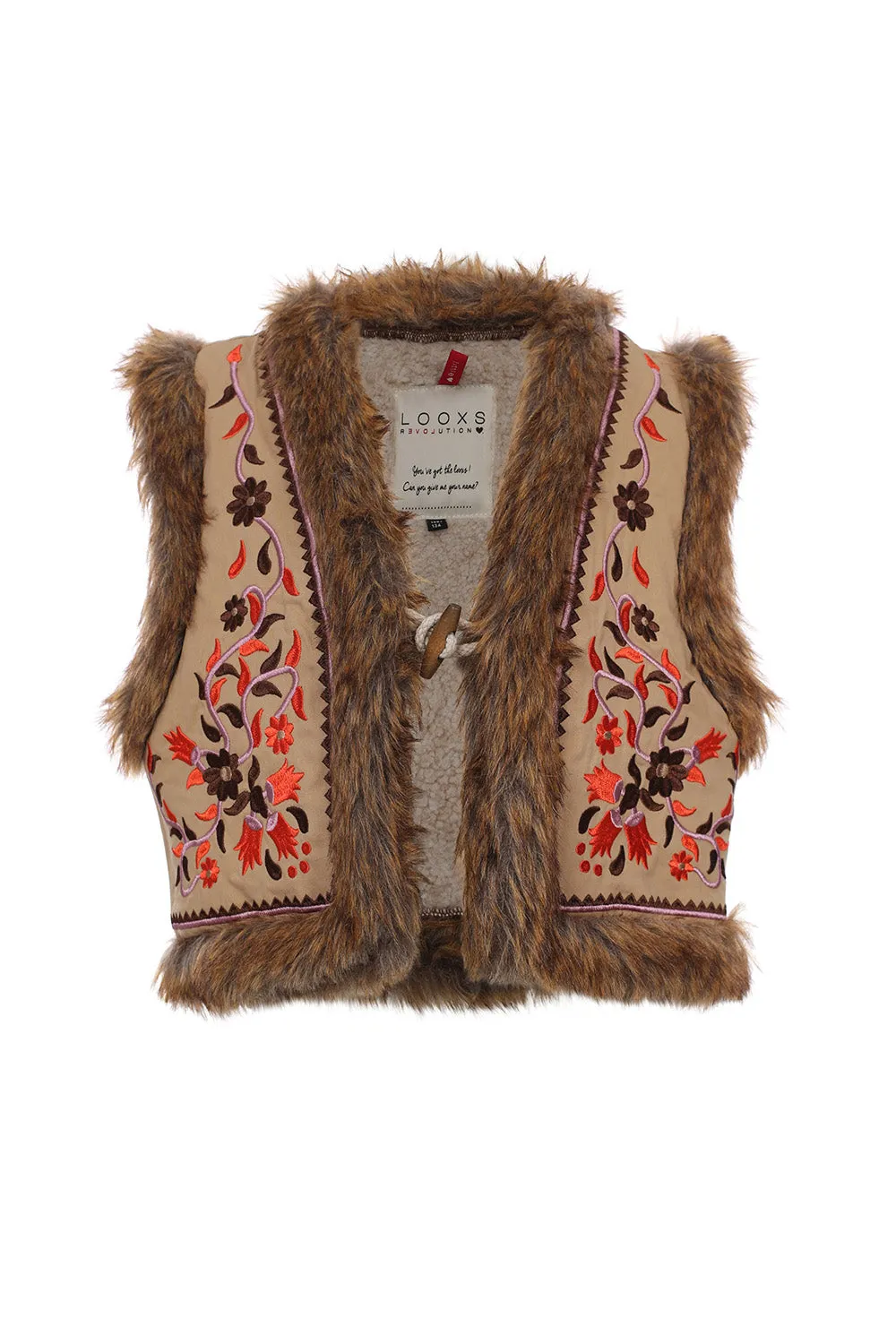 LOOXS Little Embroidery Fur Gilet