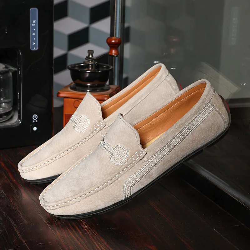 Male Genuine Leather Casual Shoes Mens Loafers 2022 Slip-On Moccasin Driving Shoes