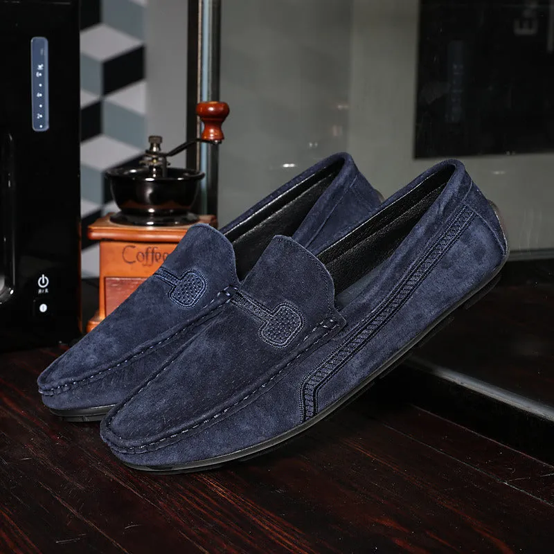 Male Genuine Leather Casual Shoes Mens Loafers 2022 Slip-On Moccasin Driving Shoes