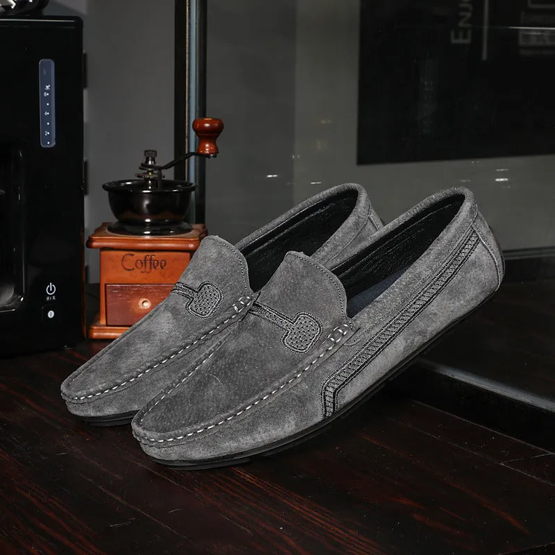 Male Genuine Leather Casual Shoes Mens Loafers 2022 Slip-On Moccasin Driving Shoes