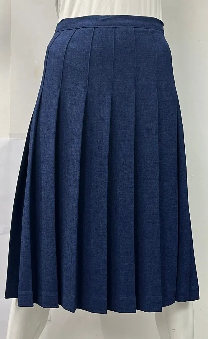 MAXMRKT STITCH DOWN PLEATED SKIRT NAVY