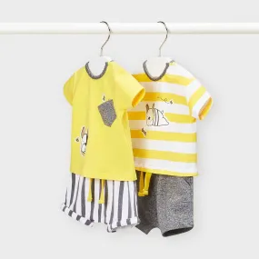 Mayoral Baby Boy 4 Piece Set - Yellow Bulldog