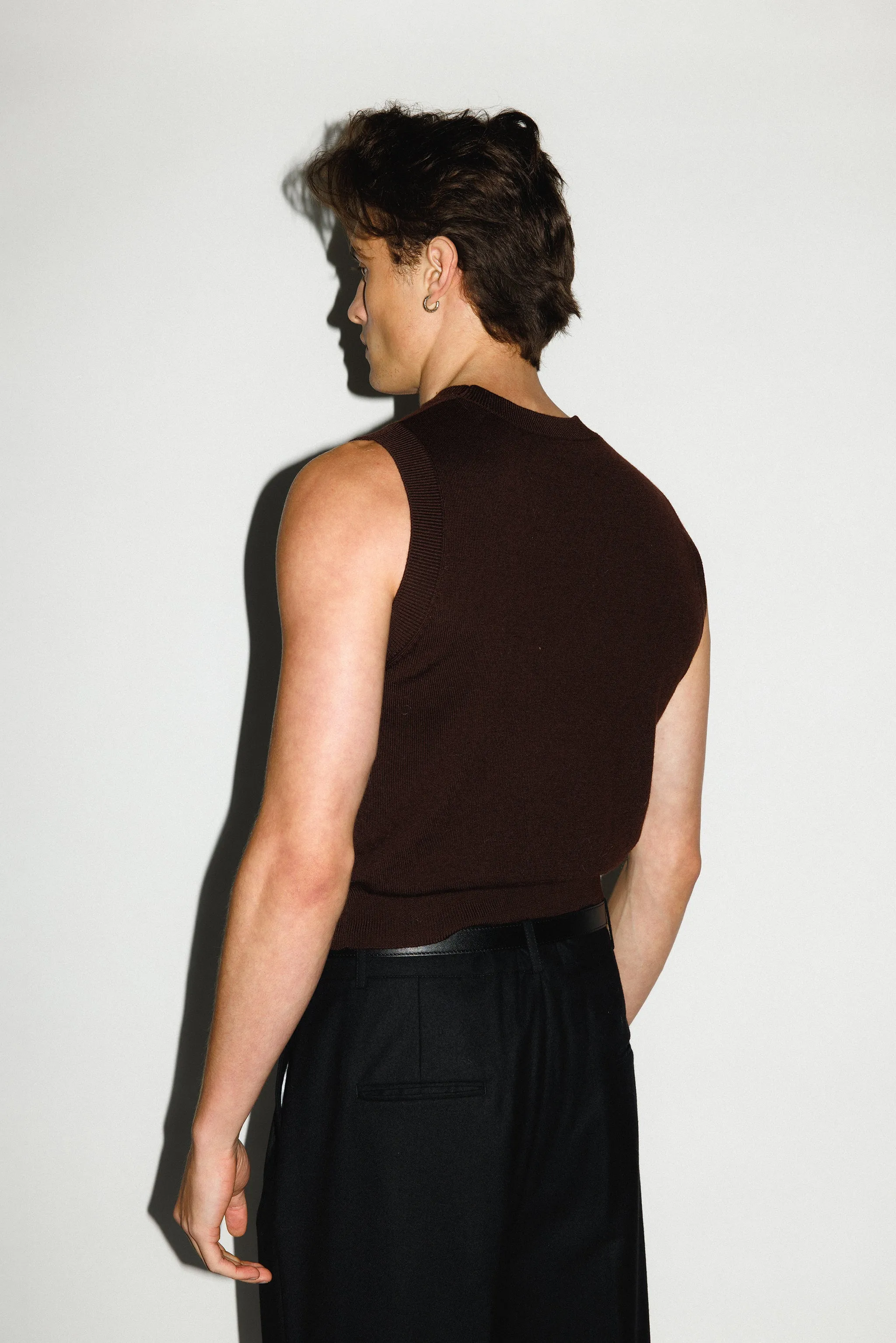 McKinley Merino Muscle Tank  |  Chocolate