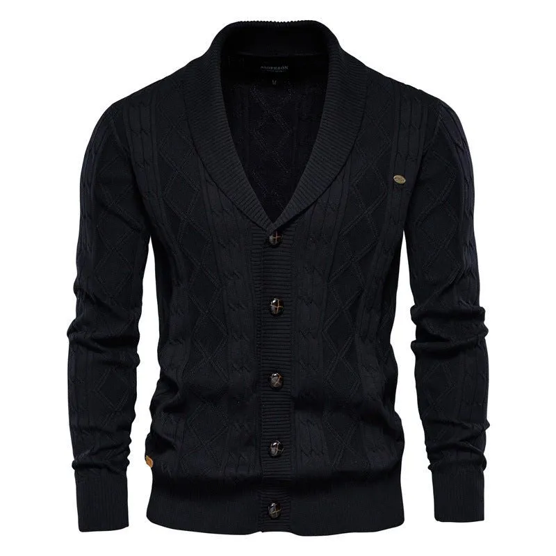 Men's Cardigan Sweater Padded Sweater Trend