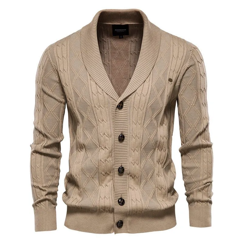 Men's Cardigan Sweater Padded Sweater Trend