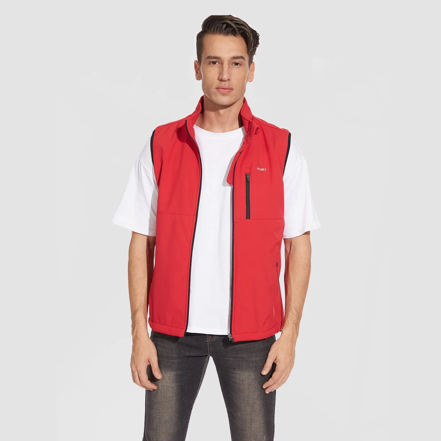 Men's Lightweight Vest Zip-up Sleeveless Jacket for Outdoors