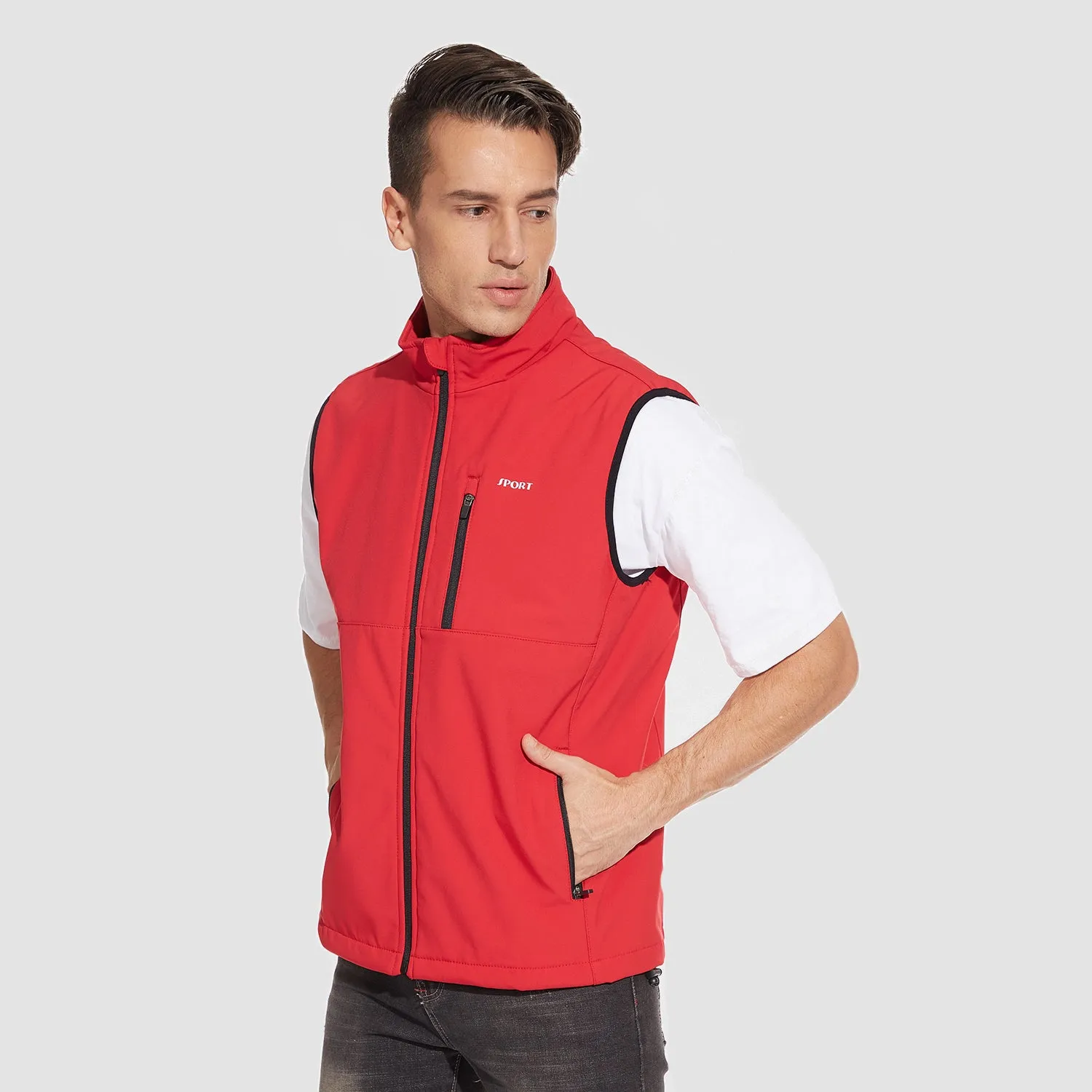 Men's Lightweight Vest Zip-up Sleeveless Jacket for Outdoors