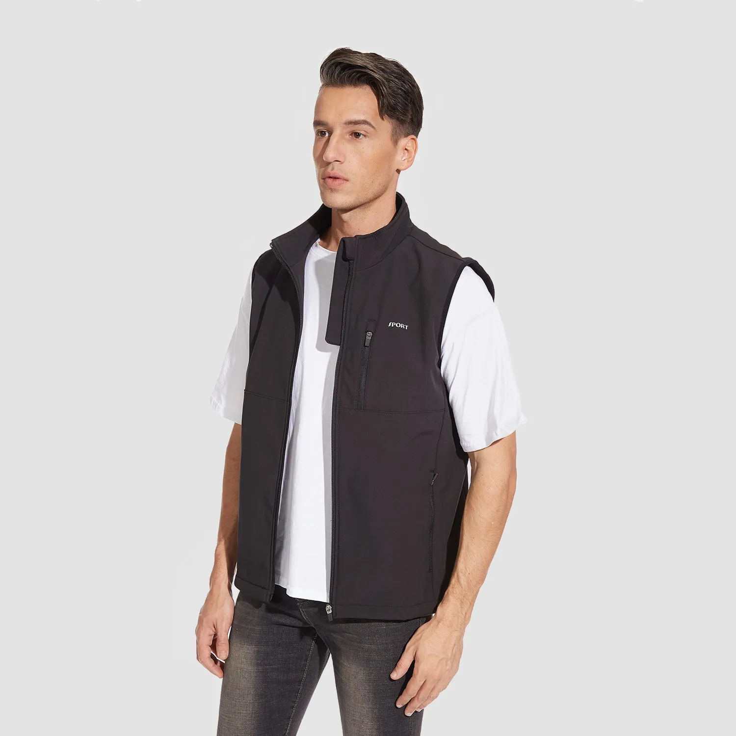 Men's Lightweight Vest Zip-up Sleeveless Jacket for Outdoors