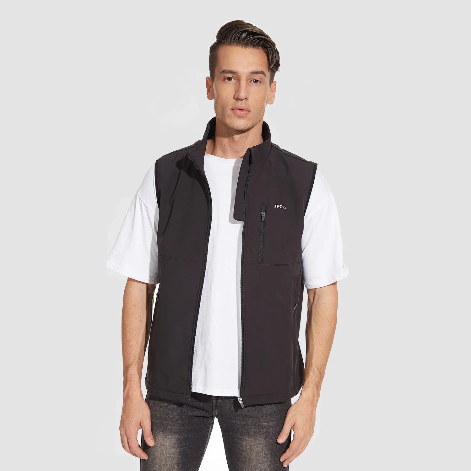 Men's Lightweight Vest Zip-up Sleeveless Jacket for Outdoors