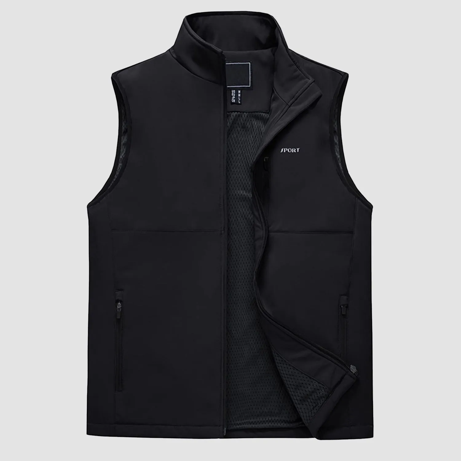 Men's Lightweight Vest Zip-up Sleeveless Jacket for Outdoors