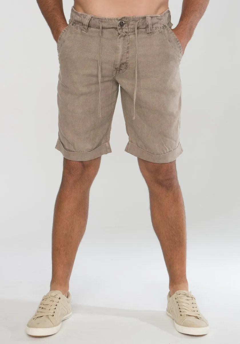 Men's Linen Shorts | 100% Natural Italian Style with Drawstring, Item #1211