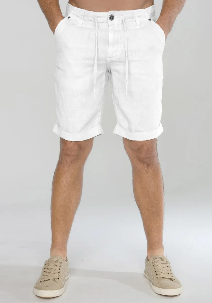 Men's Linen Shorts | 100% Natural Italian Style with Drawstring, Item #1211