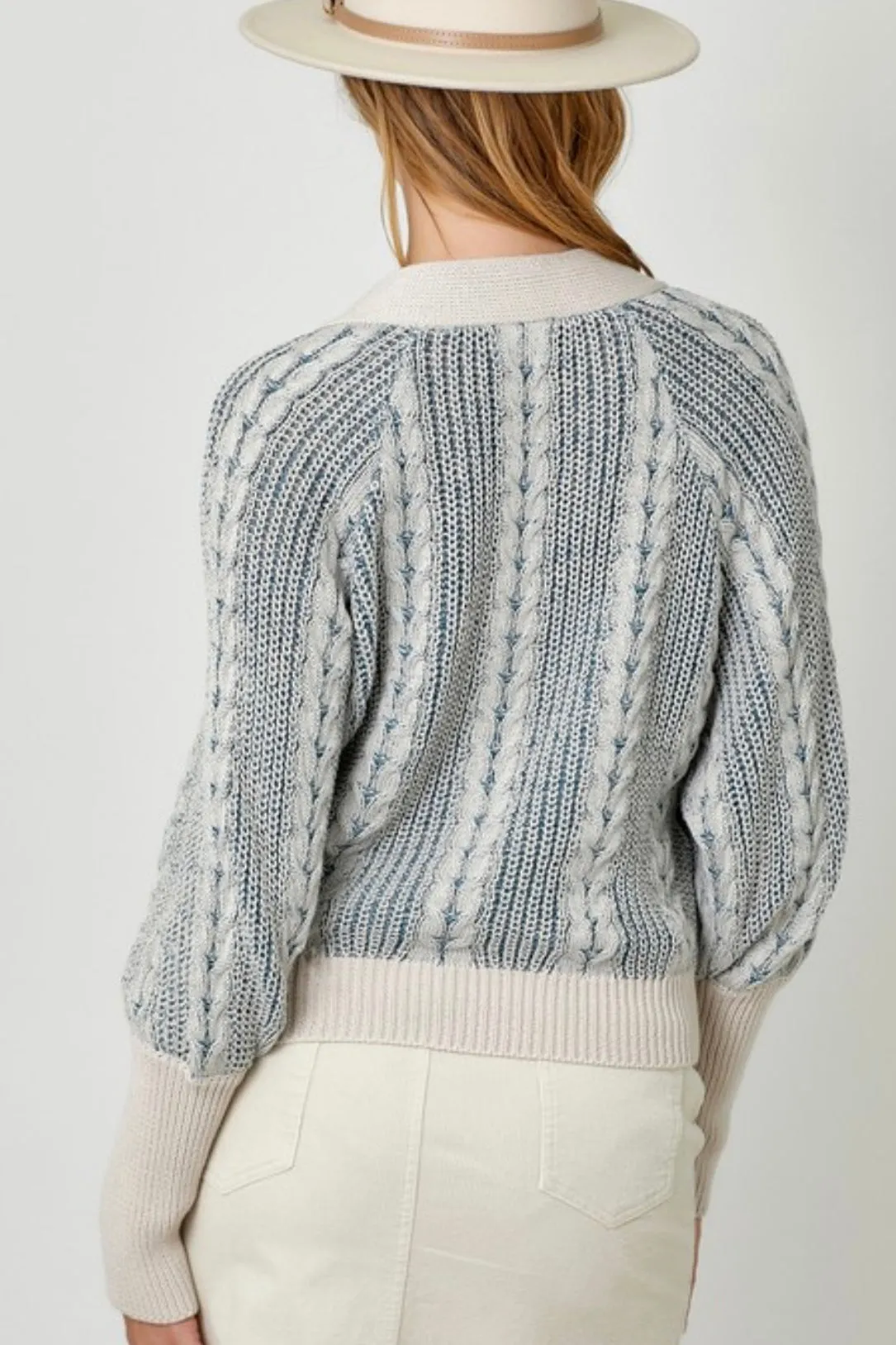 Mixed Weave Sweater Cardigan