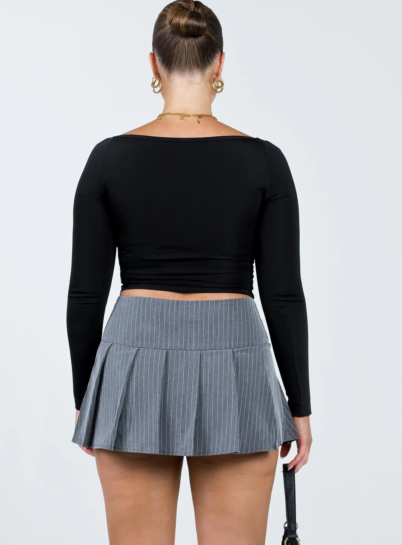 Motel Senona Skirt Pinstripe Grey