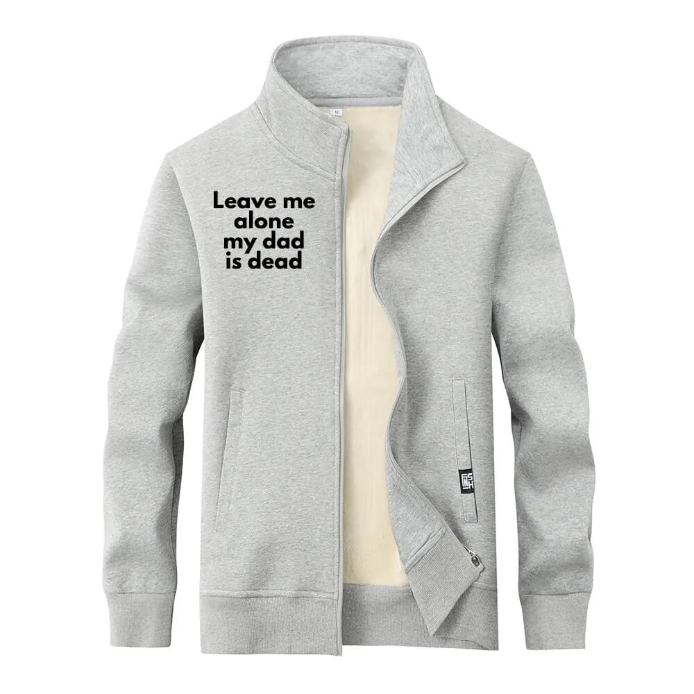 My Girlfriend Beats Me Fleece Sherpa Stand Collar Zip Cardigan