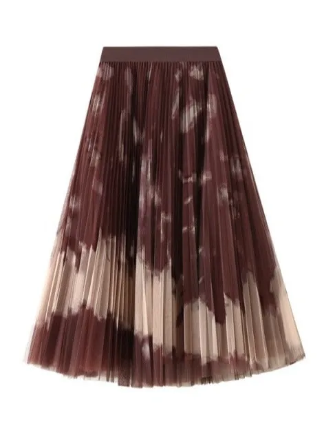 NANCY PLEATED CHIFFON SKIRT