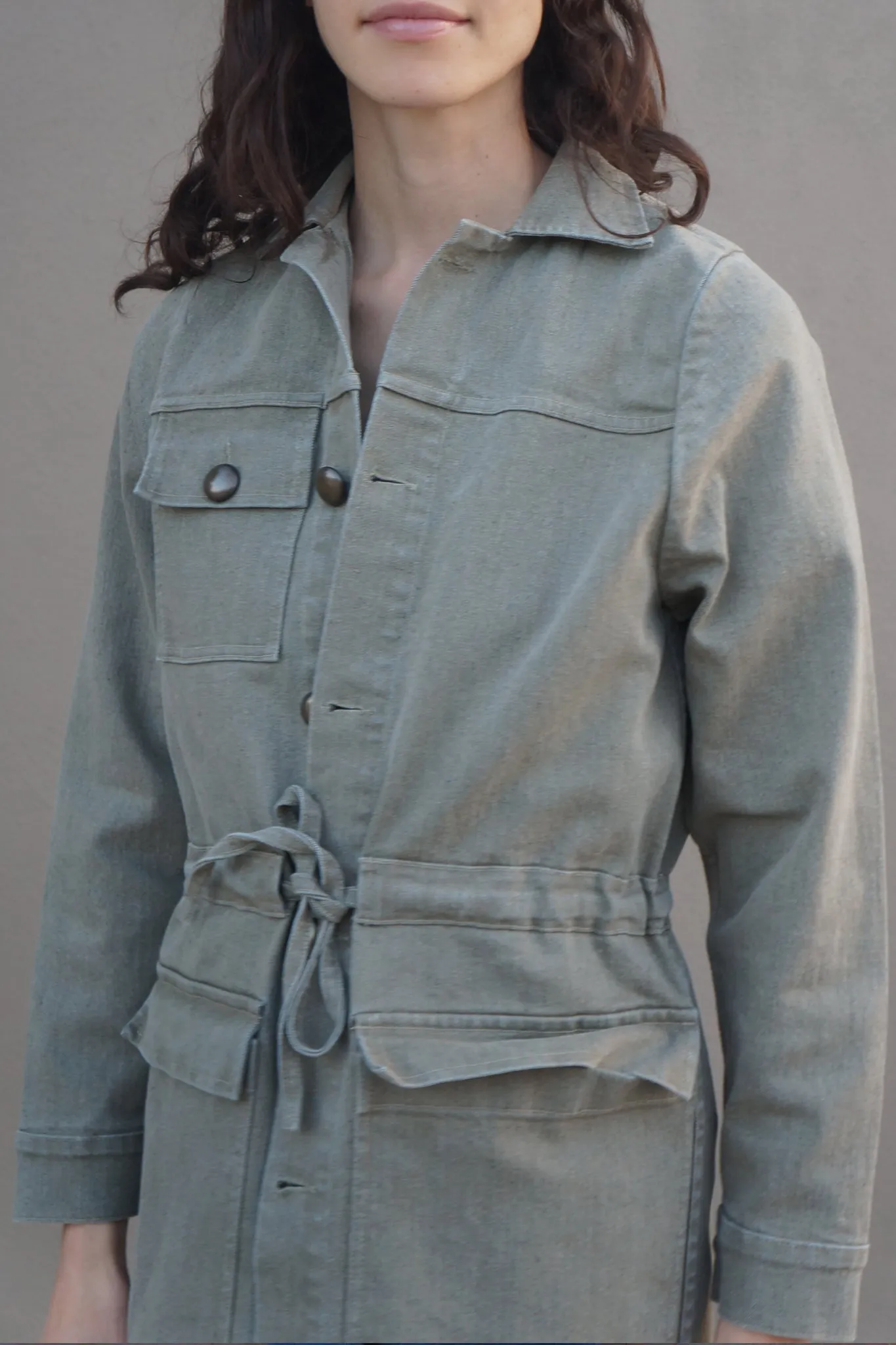 Neruda Washed Denim Button Down Coat