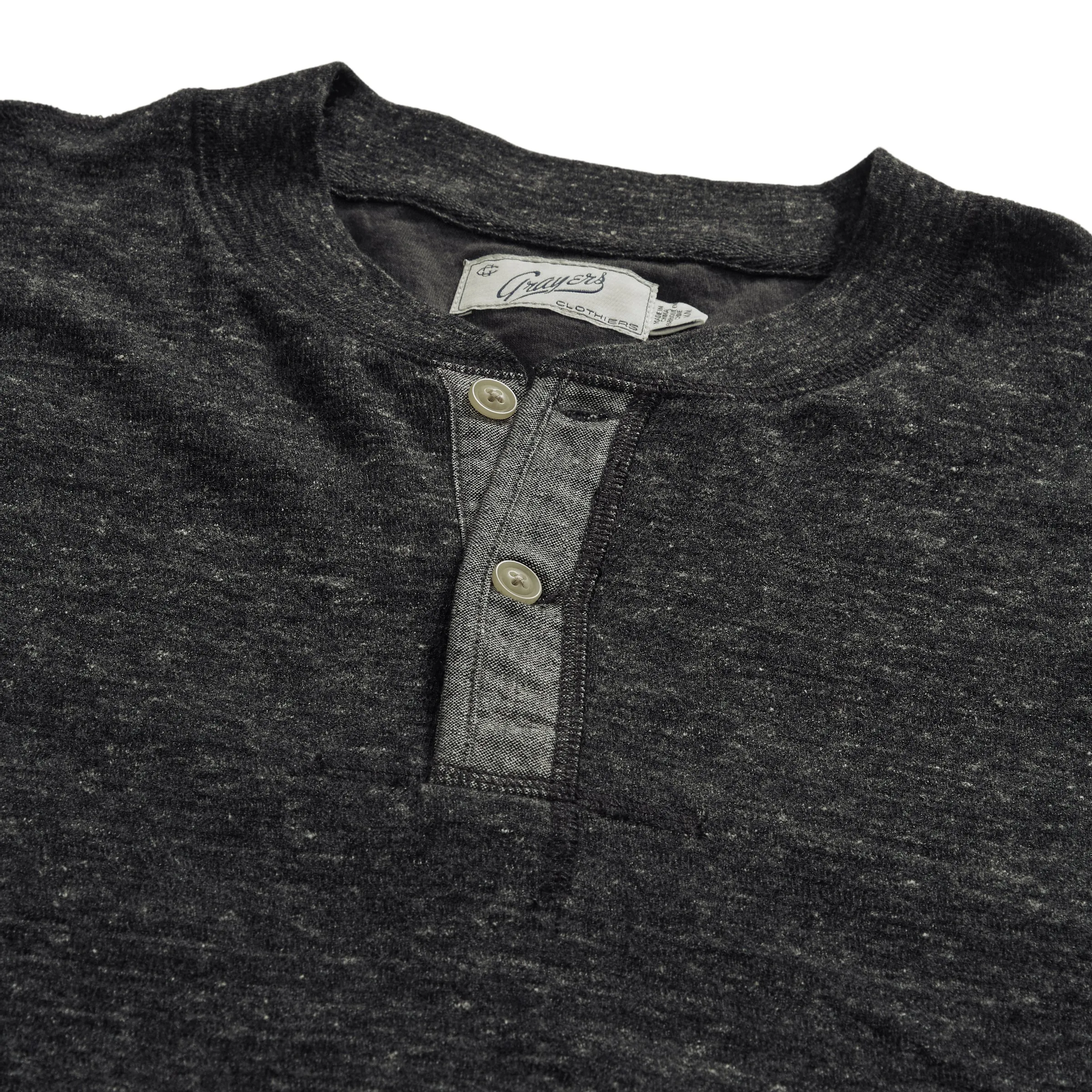 New Windsor Double Cloth Henley - Charcoal Heather