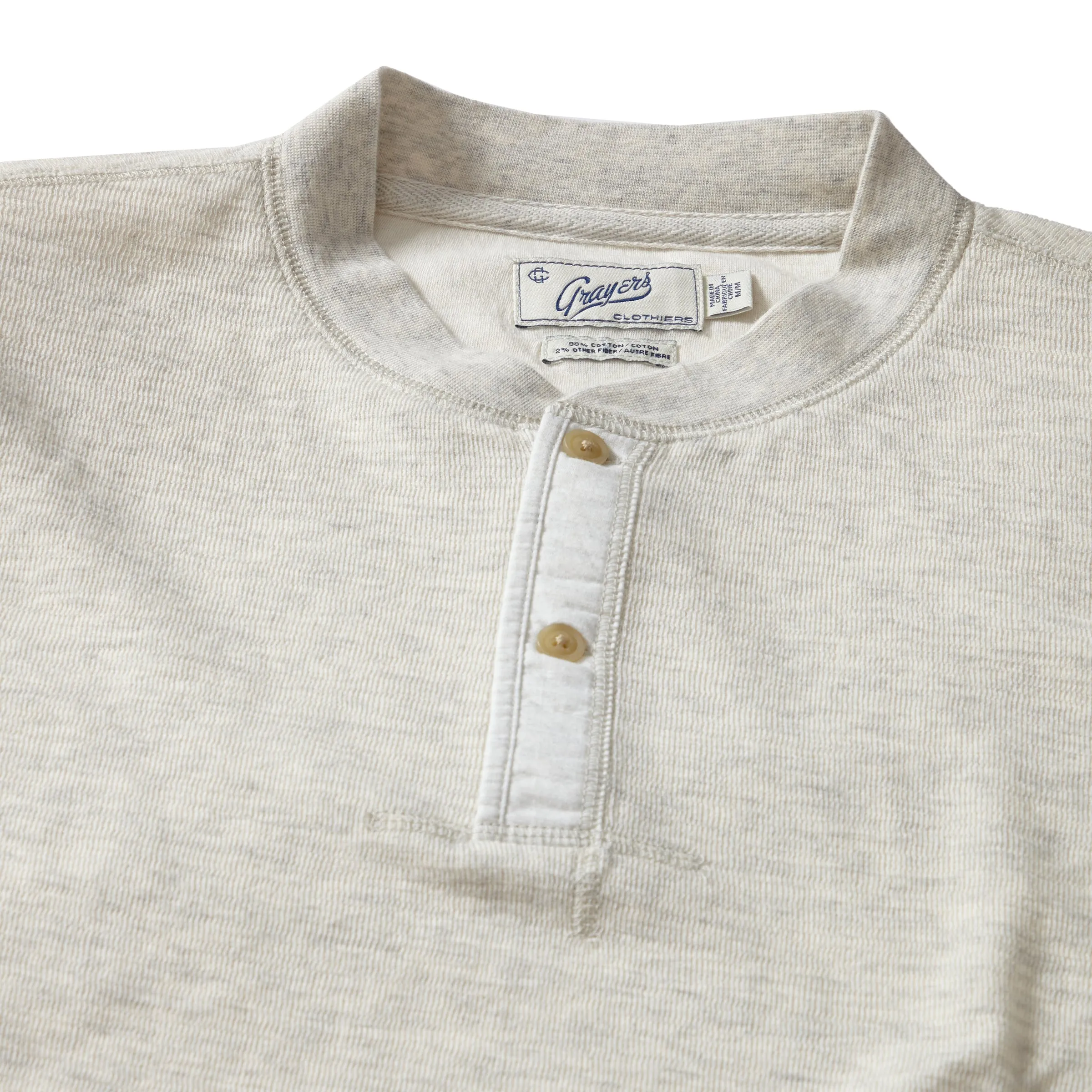 New Windsor Double Cloth Henley - Oatmeal Heather