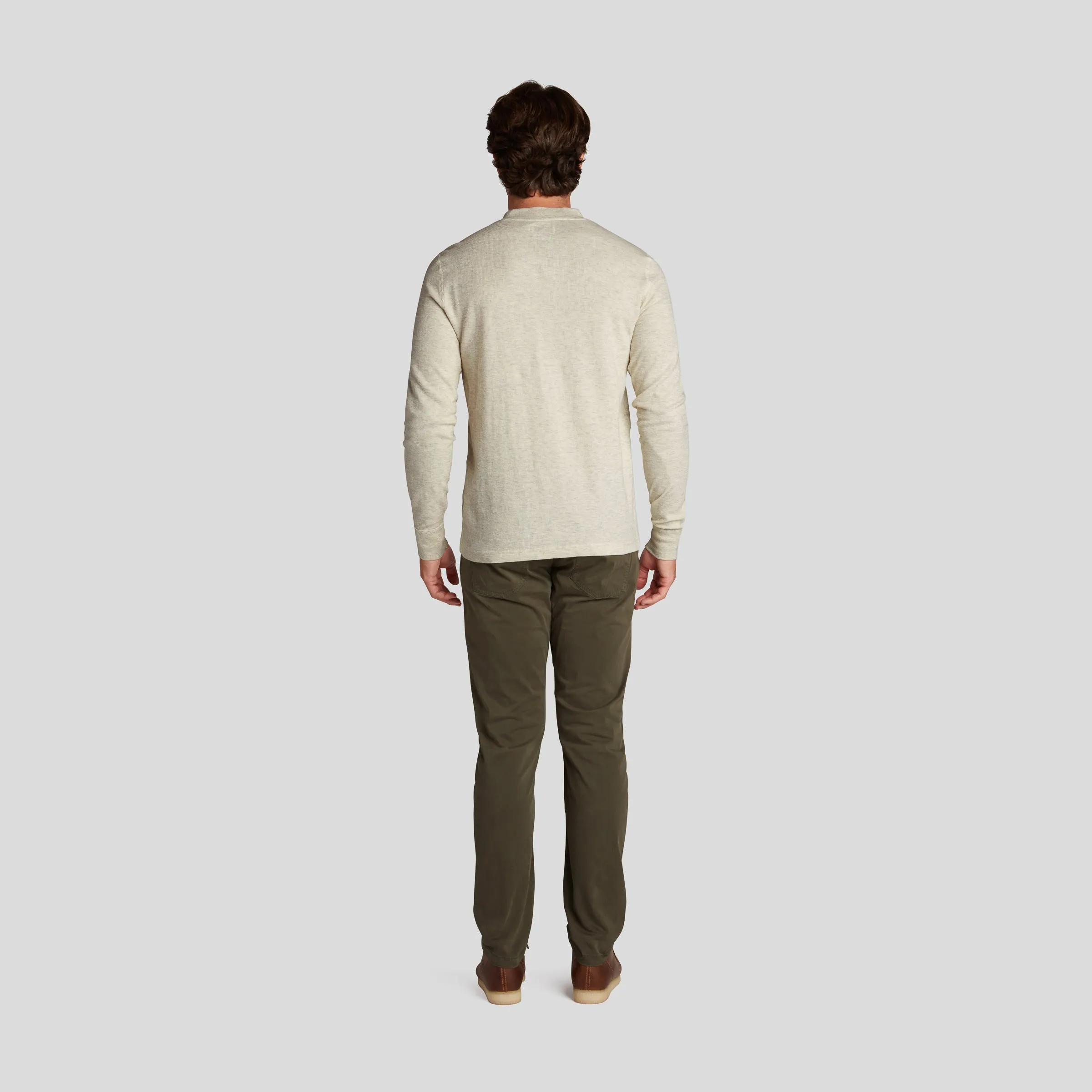 New Windsor Double Cloth Henley - Oatmeal Heather