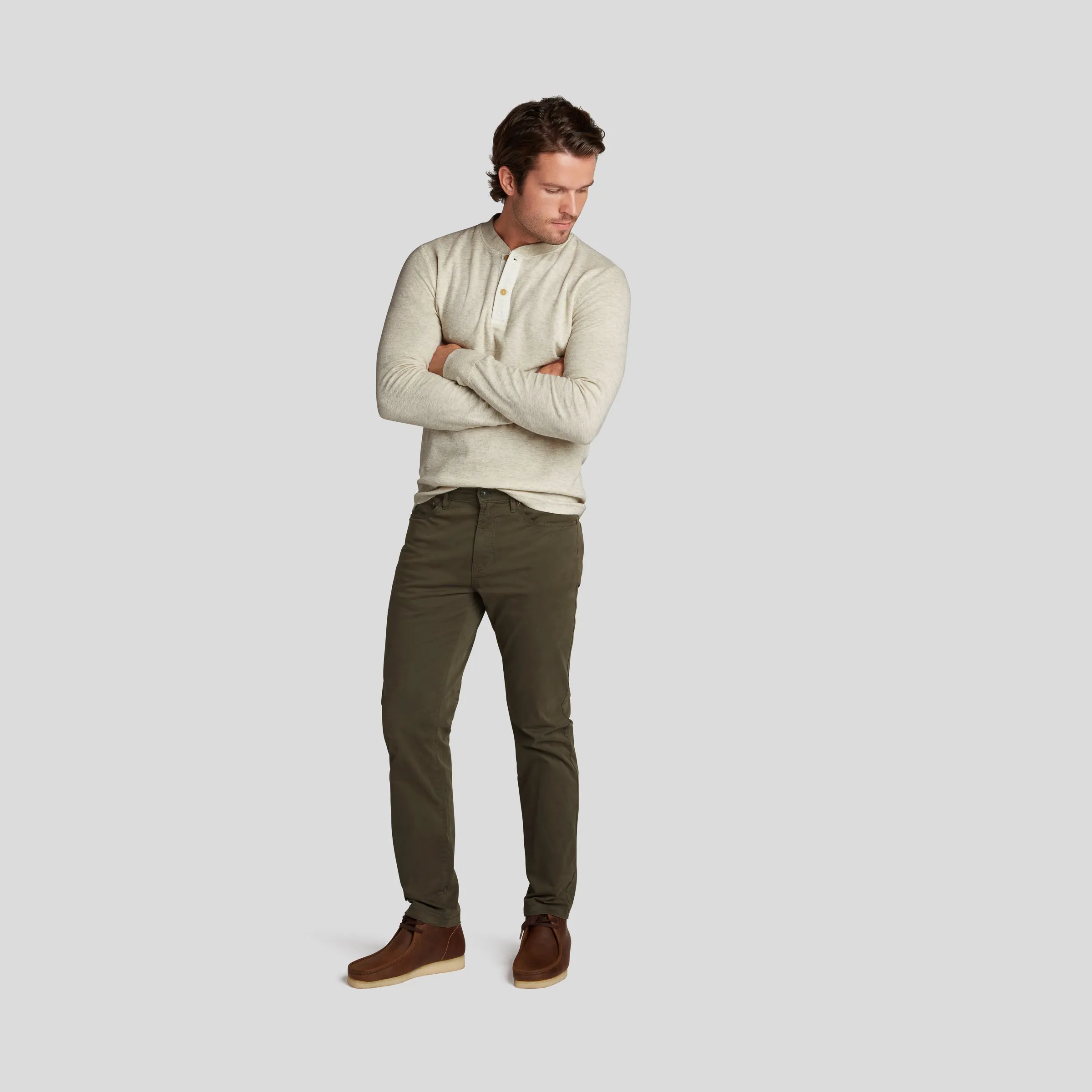 New Windsor Double Cloth Henley - Oatmeal Heather