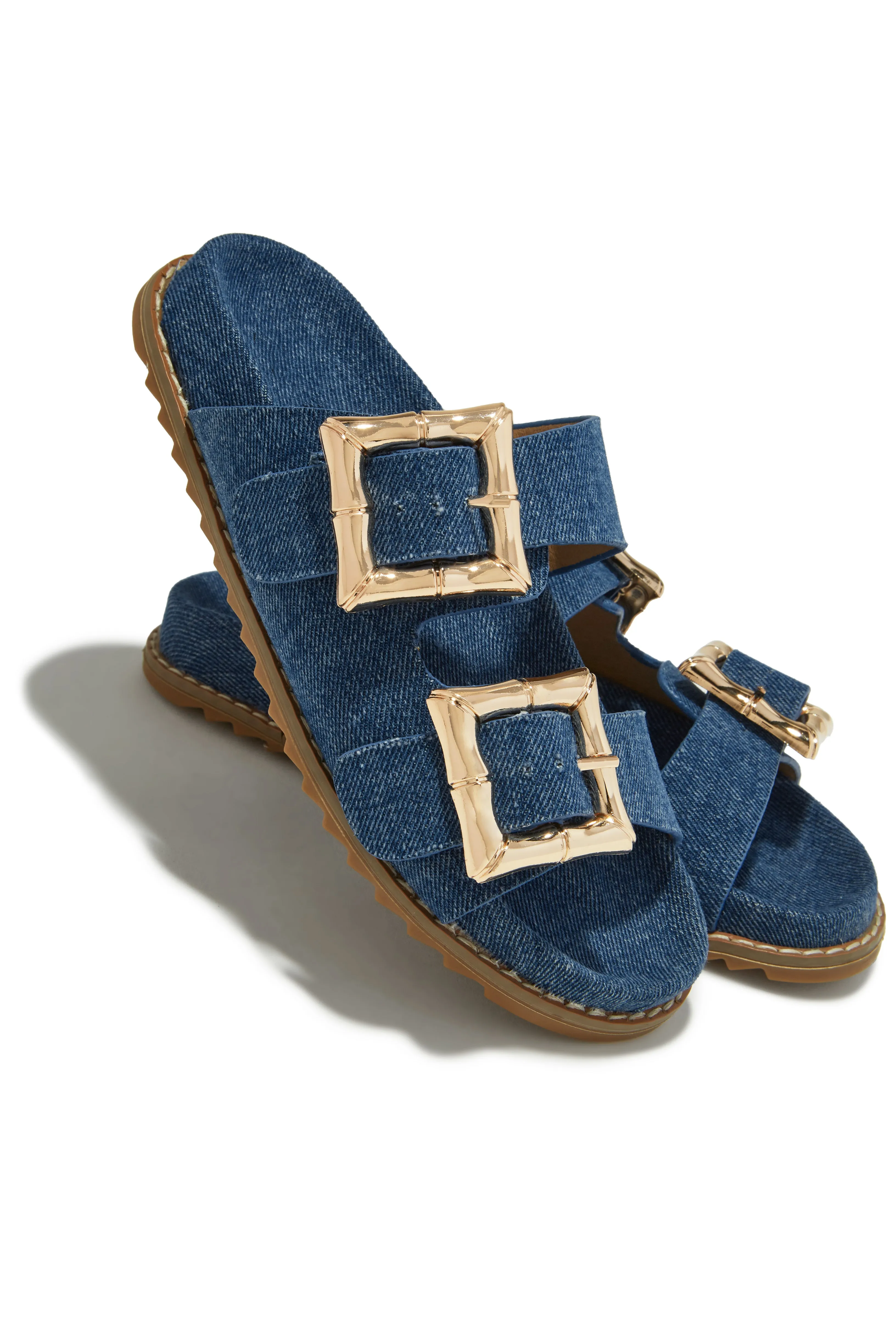 Neylana Chunky Slip On Sandals - Denim