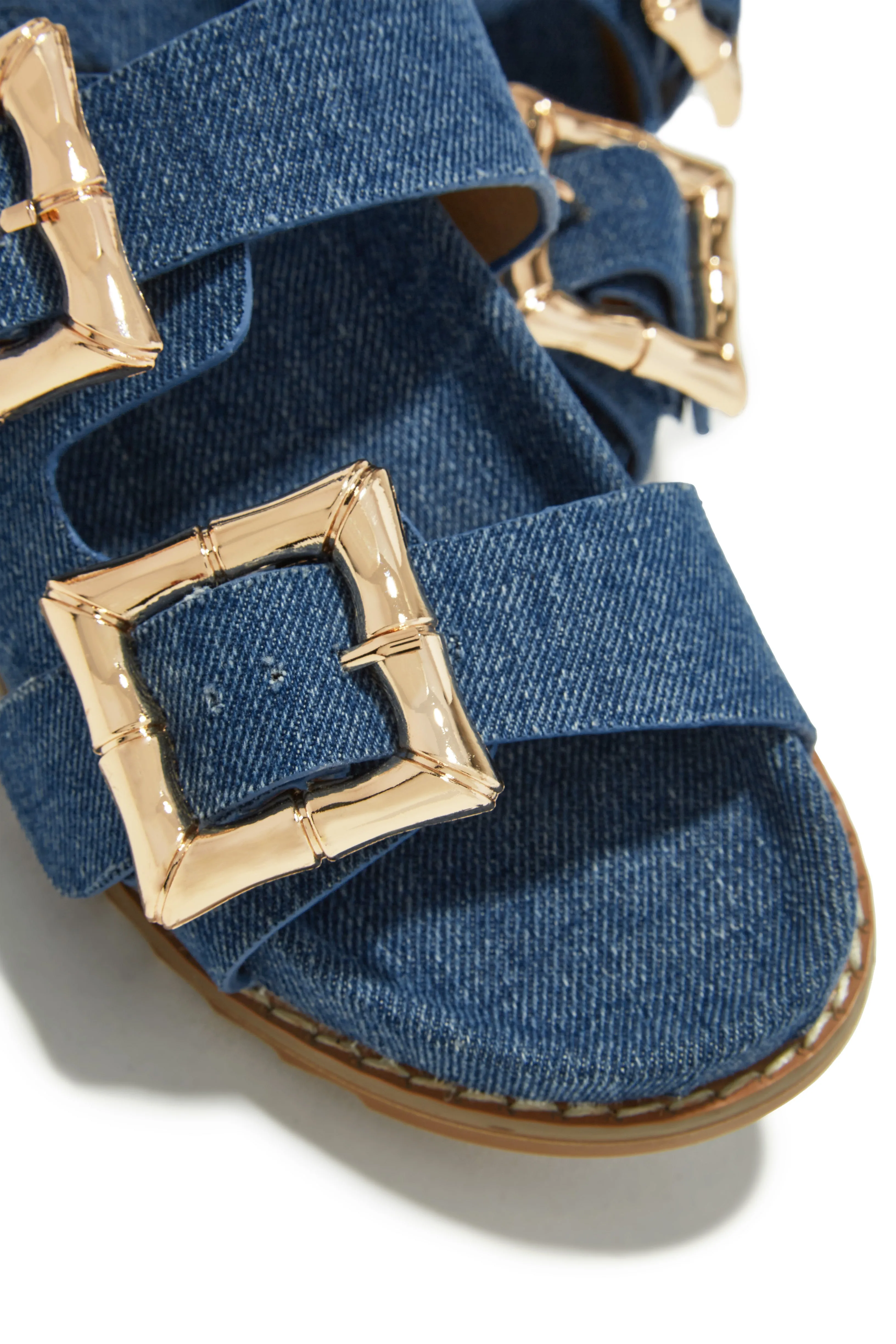 Neylana Chunky Slip On Sandals - Denim