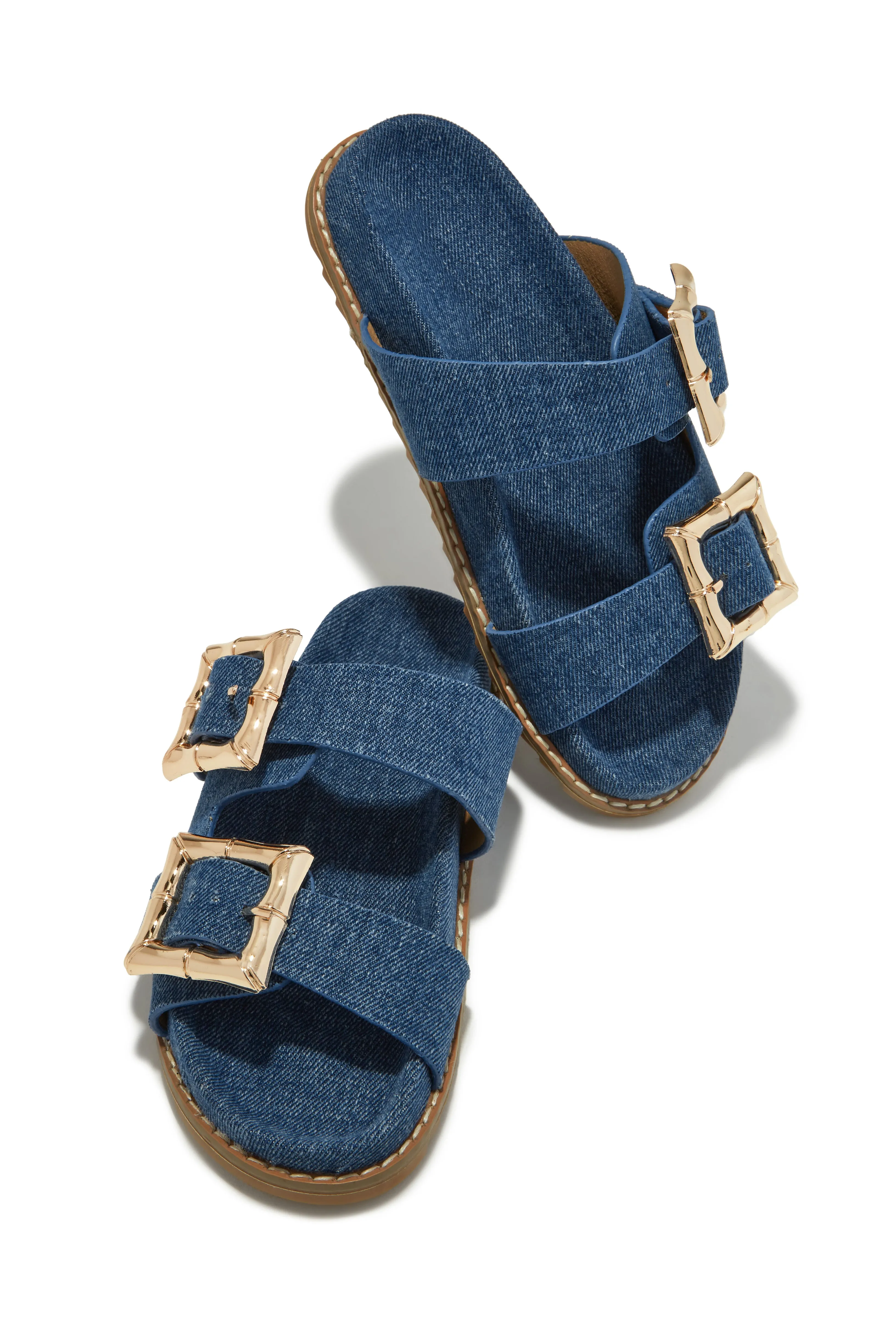 Neylana Chunky Slip On Sandals - Denim