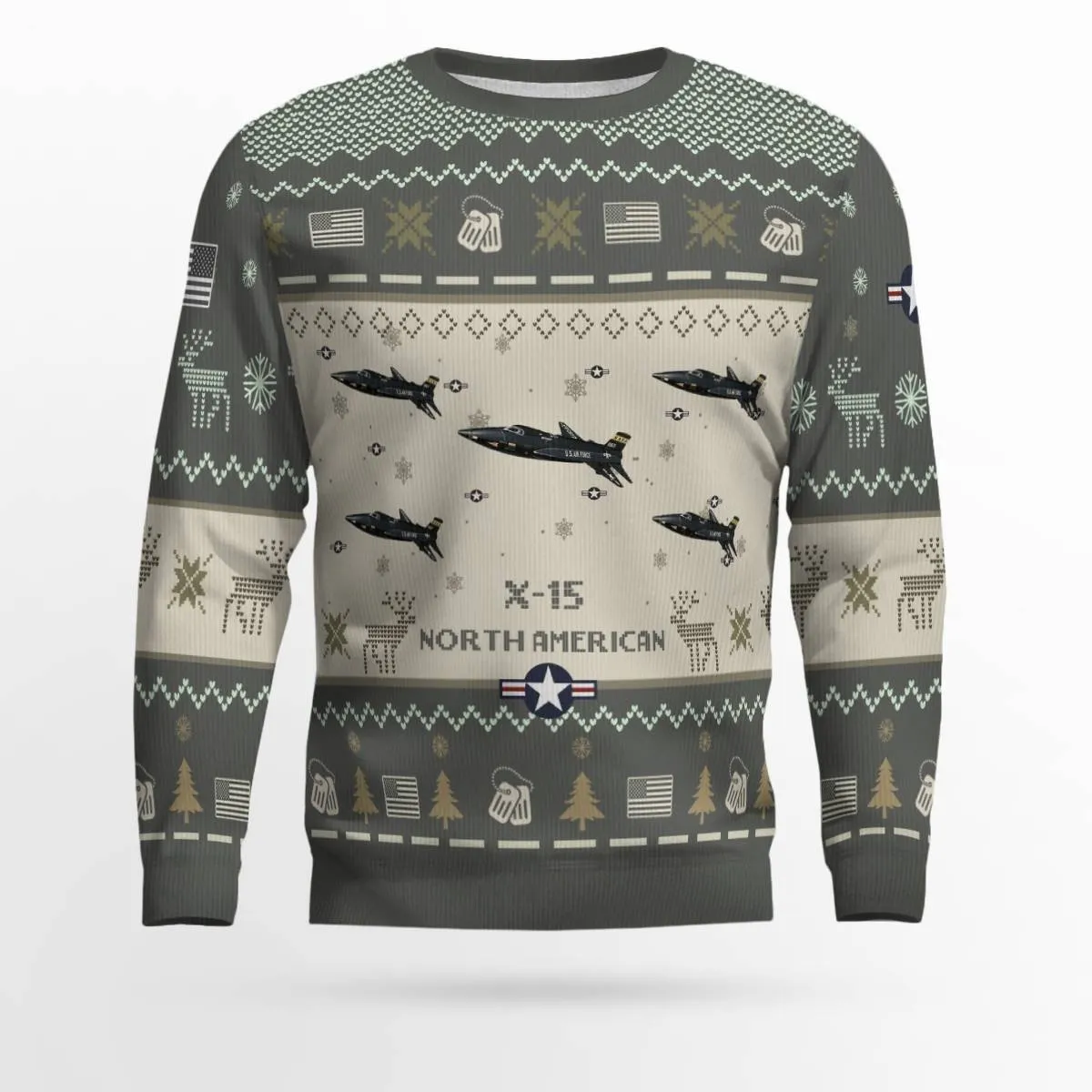 North American X-15 X15 Aircraft Ugly Sweater, Ugly Sweater Christmas Shirt for Men Dad Veteran