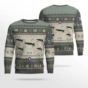 North American X-15 X15 Aircraft Ugly Sweater, Ugly Sweater Christmas Shirt for Men Dad Veteran