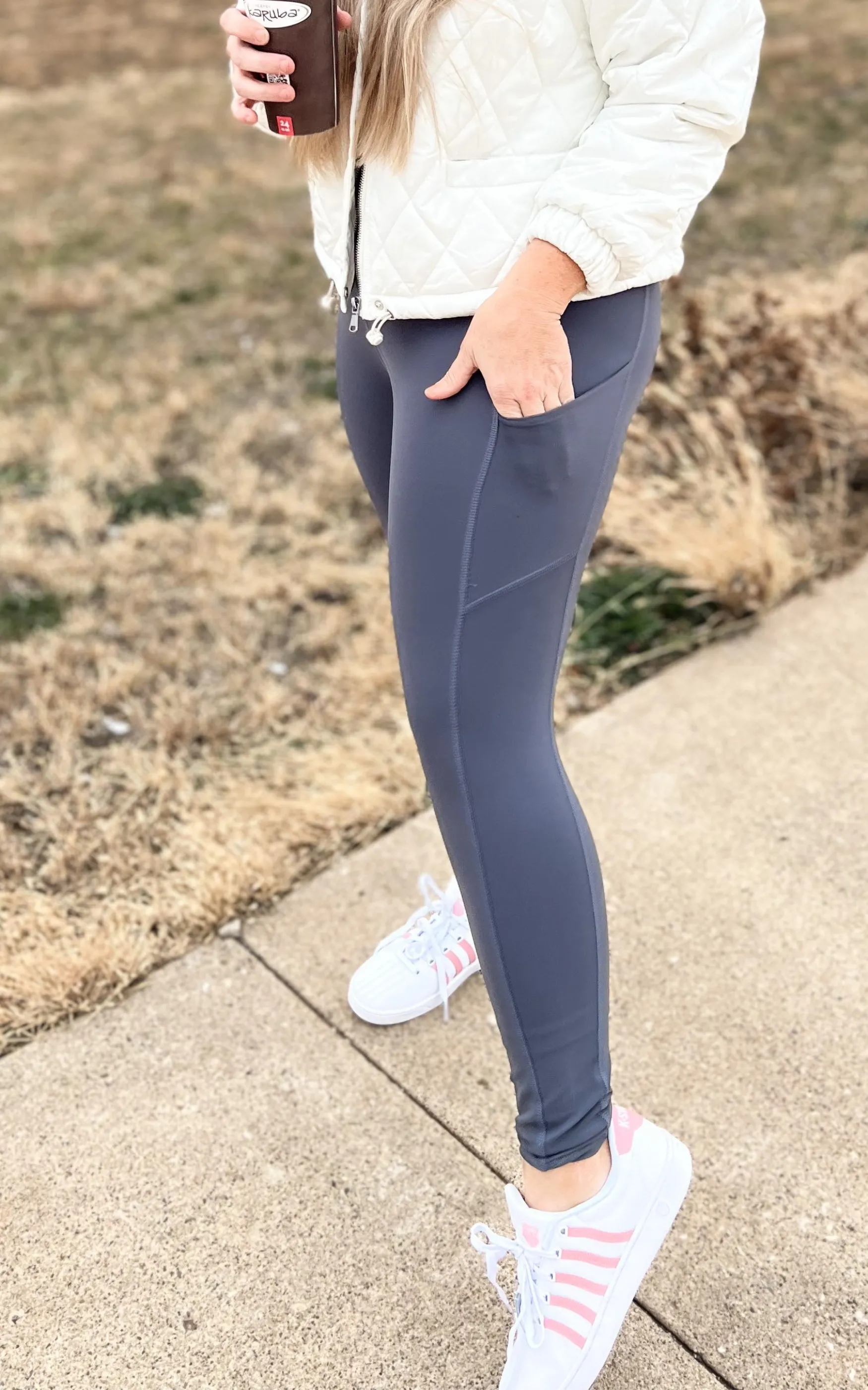 Nylon Full Length Leggings w/ Pocket | Rae Mode - Final Sale