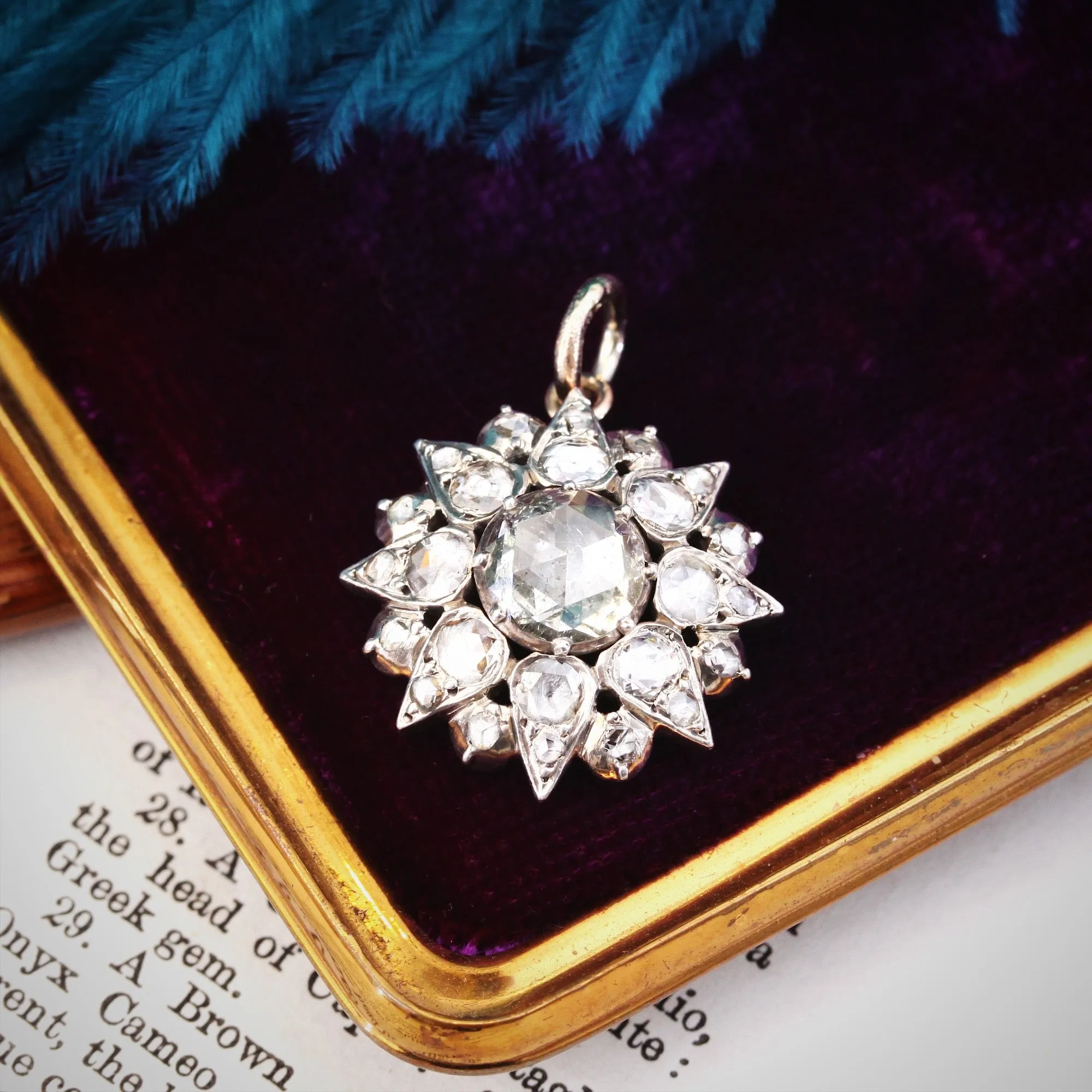 Olden Days Flickering Rose Cut Diamond Star Pendant