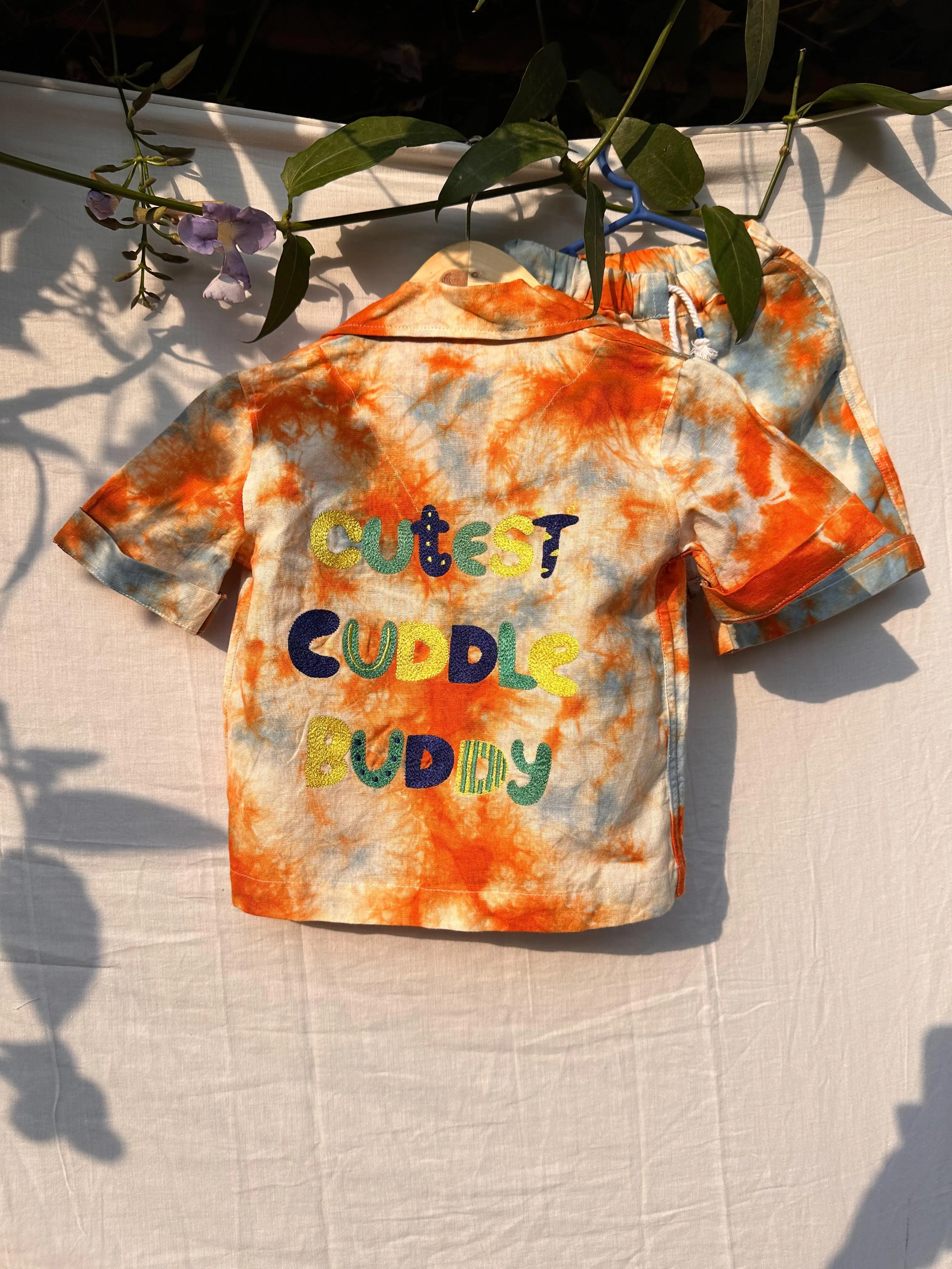 ORANGE BLUE TIE DYE CO-RD SET - SET OF 2