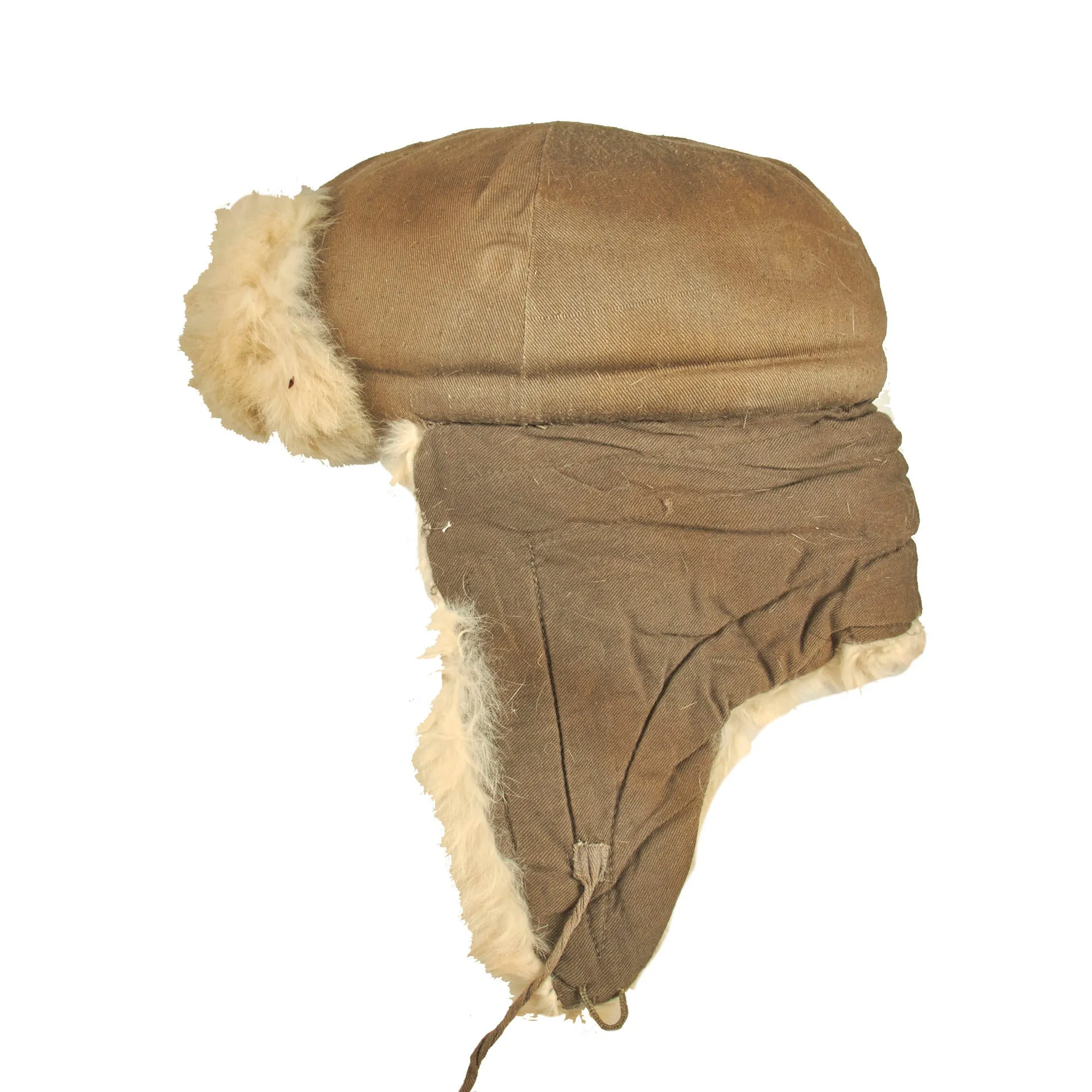 Original Experimental German WWII Rabbit Fur Winter Schutzmütze Panzer "Beret" 58cm Protective Hat by Karl Kubach - dated 1940