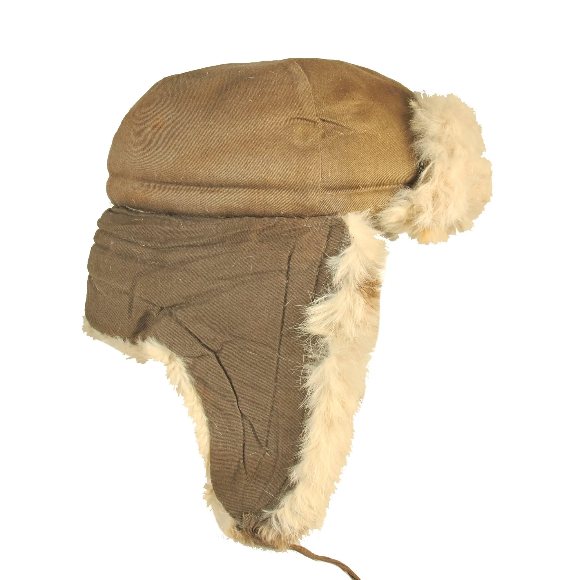 Original Experimental German WWII Rabbit Fur Winter Schutzmütze Panzer "Beret" 58cm Protective Hat by Karl Kubach - dated 1940