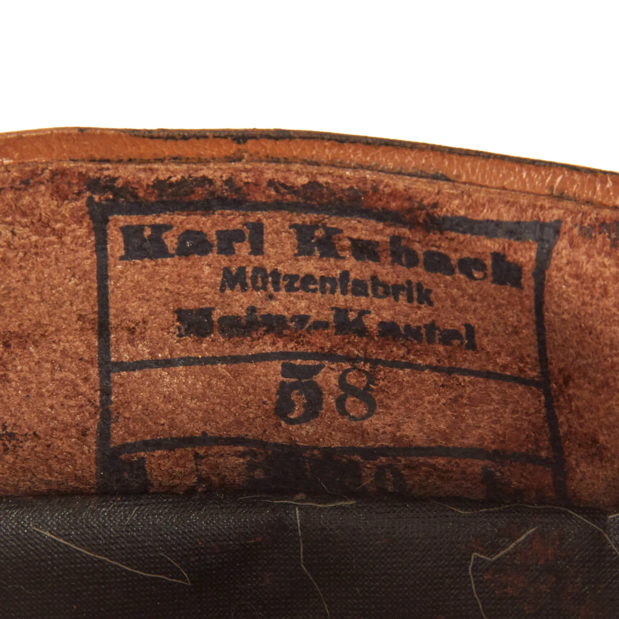 Original Experimental German WWII Rabbit Fur Winter Schutzmütze Panzer "Beret" 58cm Protective Hat by Karl Kubach - dated 1940