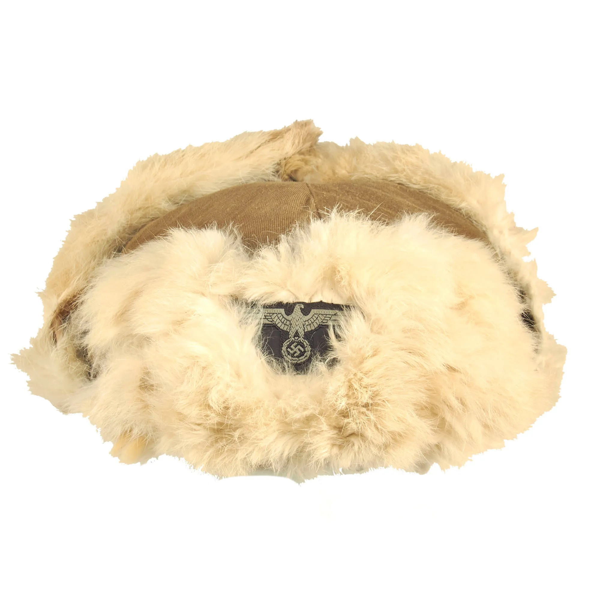 Original Experimental German WWII Rabbit Fur Winter Schutzmütze Panzer "Beret" 58cm Protective Hat by Karl Kubach - dated 1940