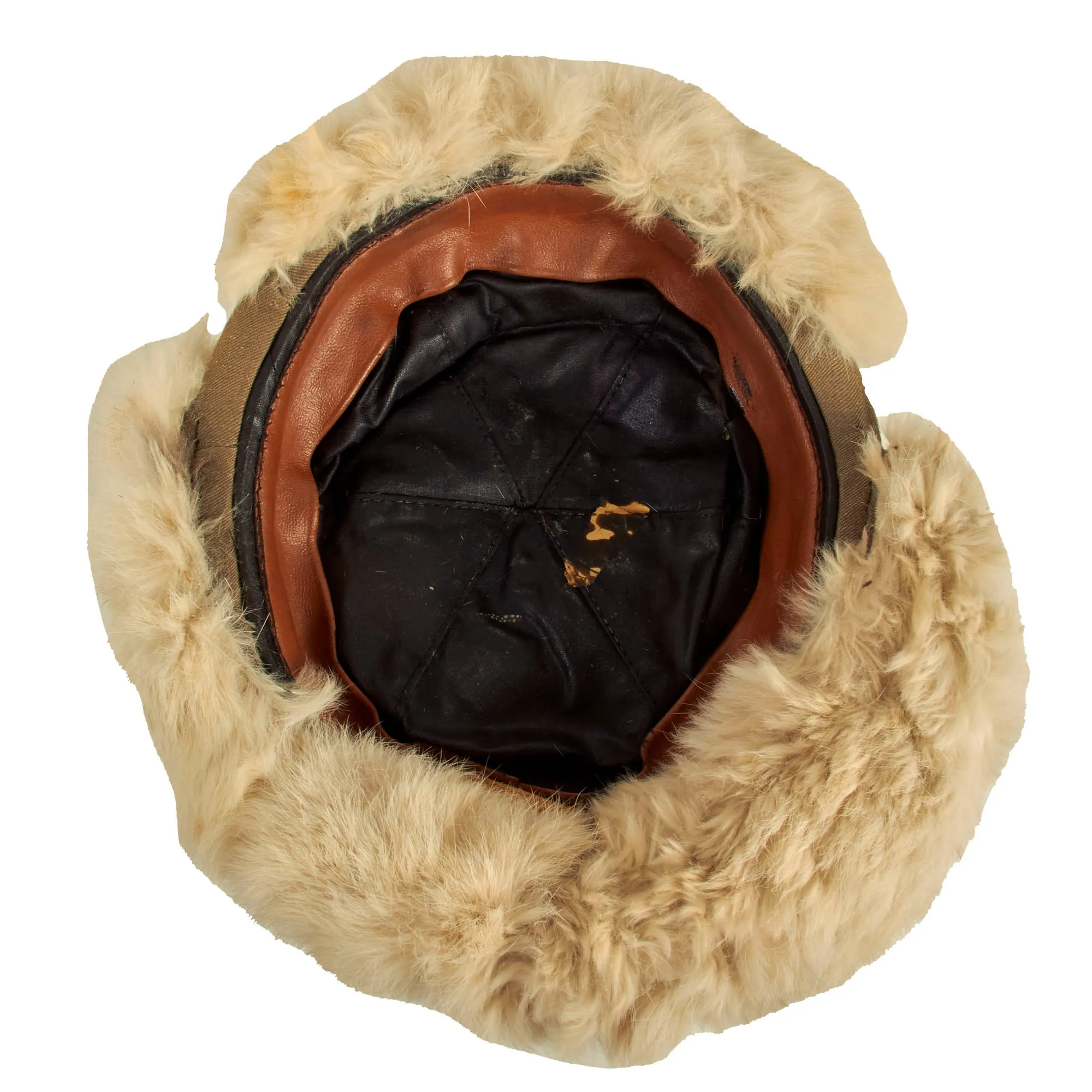 Original Experimental German WWII Rabbit Fur Winter Schutzmütze Panzer "Beret" 58cm Protective Hat by Karl Kubach - dated 1940