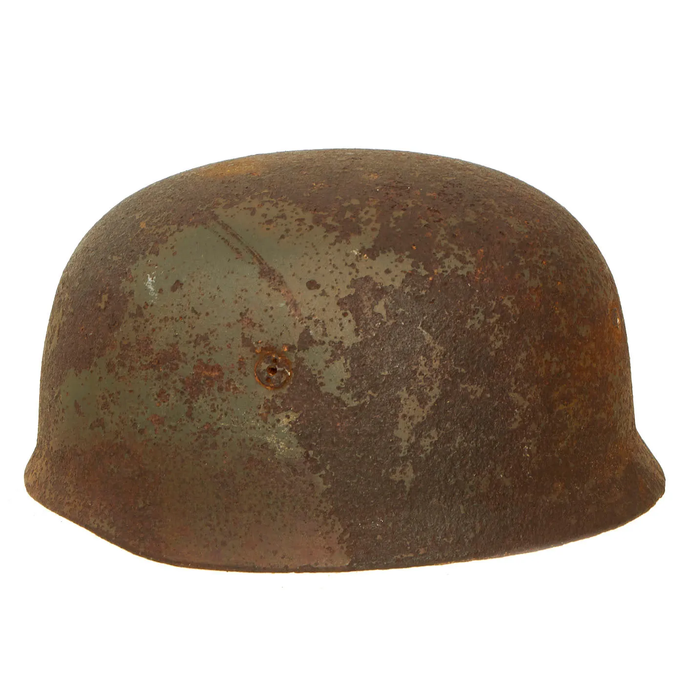 Original German WWII Battlefield Pick Up Relic M38 Luftwaffe Fallschirmjäger Paratrooper Helmet Shell - Size 68