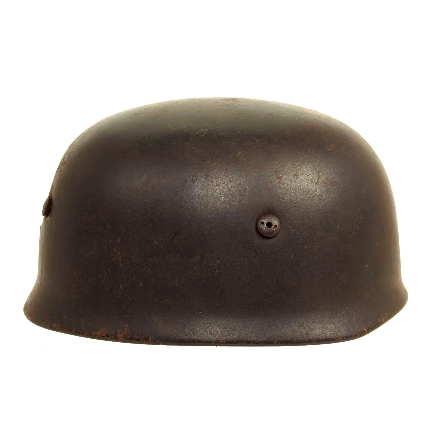 Original German WWII Battlefield Pickup M38 Luftwaffe Fallschirmjäger Paratrooper Helmet Shell - Battle Damaged