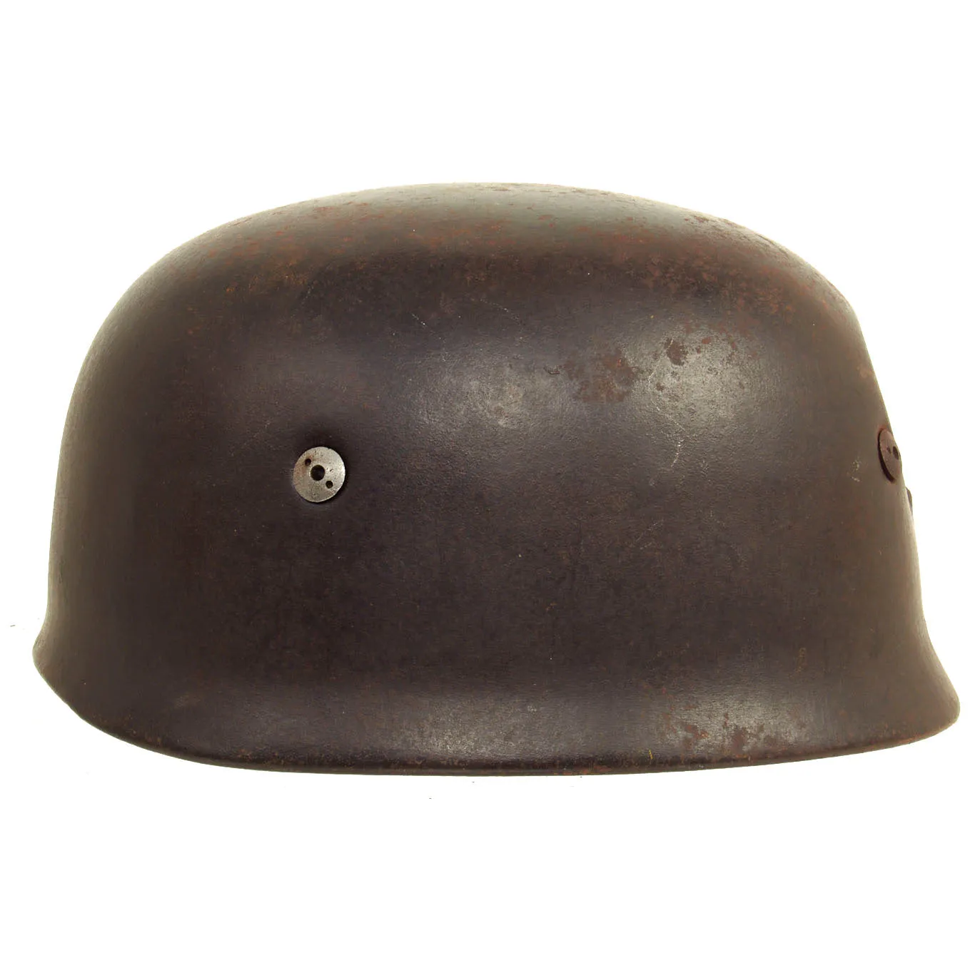 Original German WWII Battlefield Pickup M38 Luftwaffe Fallschirmjäger Paratrooper Helmet Shell - Battle Damaged