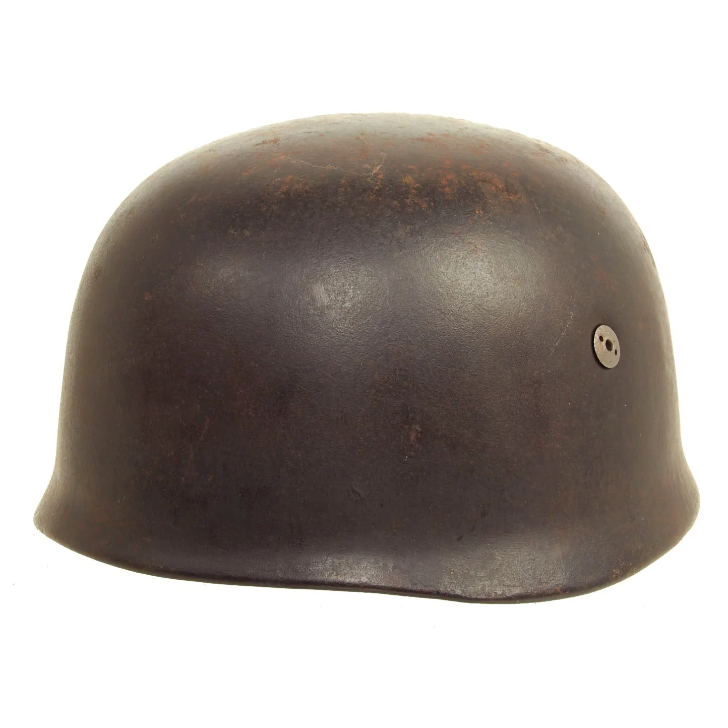 Original German WWII Battlefield Pickup M38 Luftwaffe Fallschirmjäger Paratrooper Helmet Shell - Battle Damaged