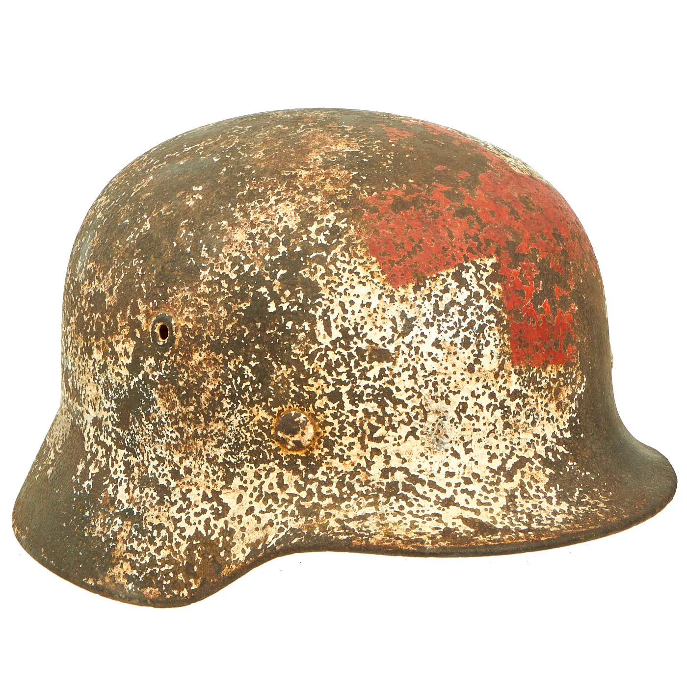 Original German WWII Eastern Front Winter Medic Relic M40 Helmet - Q66