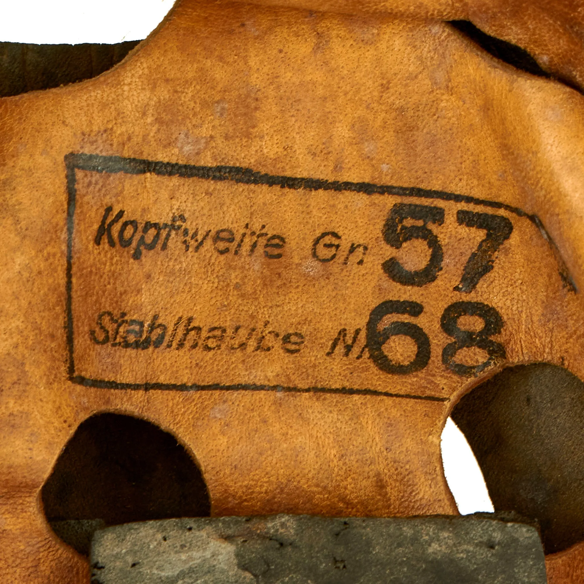 Original German WWII M-38 Luftwaffe Fallschirmjäger Paratrooper Helmet Liner Components including 57cm Liner & 71cm Band